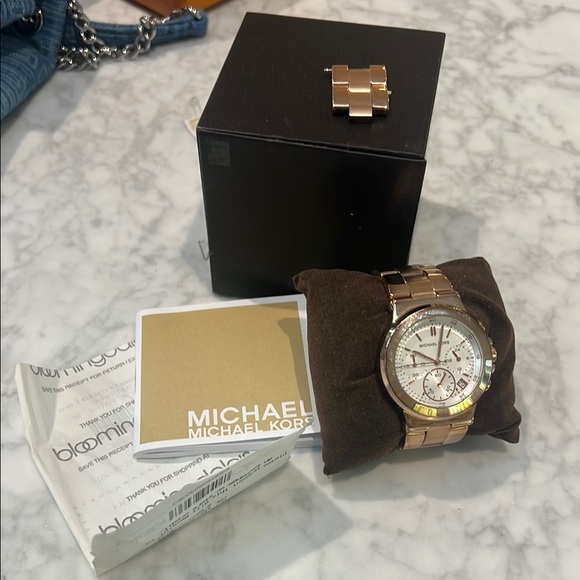 Michael Kors Rose Gold Chronograph Watch - Picture 1 of 6
